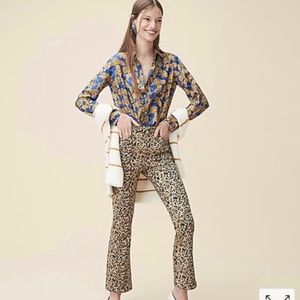 NWT J. Crew High Waisted Animal Kickout Pants
